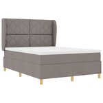 Lit Box Spring vidaXL avec Matelas Taupe 140x190 cm Tissu
