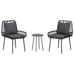 vidaXL Ensemble de salle à manger pour jardin 3 Pièces Noir  Anthracite