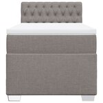 vidaXL Sommier à lattes de lit avec matelas Taupe 90x200 cm Tissu