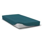 Drap housse microfibre 82 g - 180 x 200 cm - Bonnet 30 cm - Bleu canard