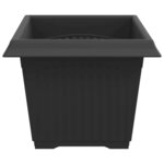 vidaXL Pot de Fleurs Carré 6 Pièces Noir 23 x 23 x 17 5 cm Plastique