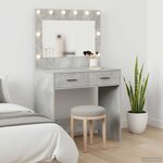vidaXL Table de Toilette Gris béton 78 5 x 41 x 135 cm