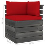 vidaXL Canapé d'angle palette de jardin avec coussin Bois de pin