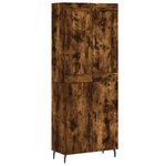 vidaXL Buffet haut Chêne fumé 69 5x34x180 cm Bois d'ingénierie