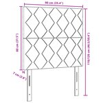 vidaXL Tête de lit design blocs de diamant gris foncé 90 cm velours