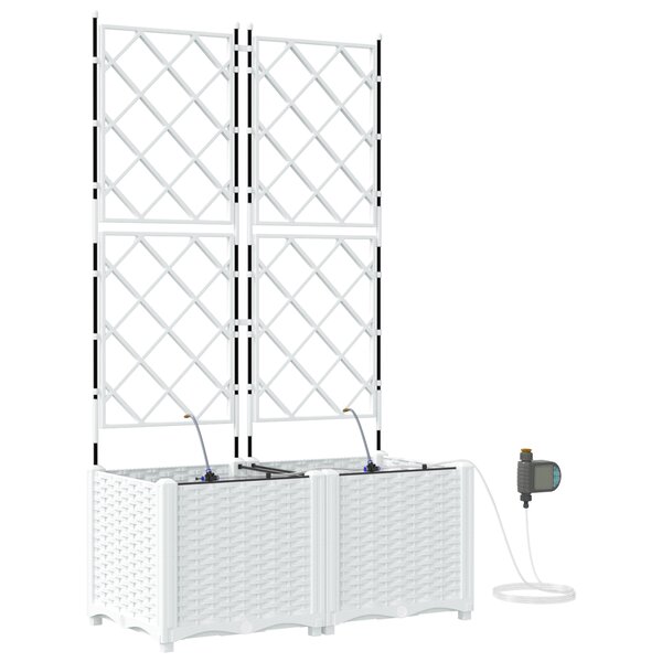 vidaXL Jardinières de jardin 1 pc Blanc 80 x 40 x 142 cm Plastique