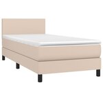 vidaXL Sommier à lattes de lit avec matelas et LED Cappuccino 90x200cm