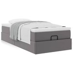 VidaXL Cadre de lit ottoman avec matelas gris 90x200 cm similicuir