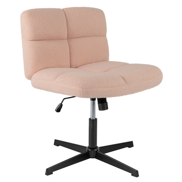 Chaise de bureau rotative réglable 73 x 64 x 78-92 cm confort optimal design moderne en fausse fourrure rose 20_0011120