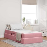 vidaXL Lit avec rangement et matelas Rose 90 x 190 cm Velours
