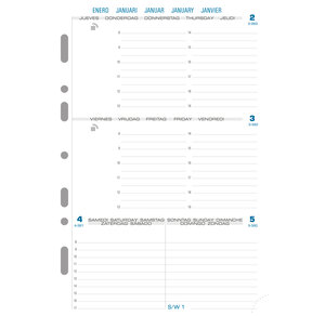 Recharge Exatime 21 Semaine sur 2 pages Horizontal 210x142 mm EXACOMPTA