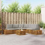vidaXL Ensemble de canapés d'extérieur 7 Pièce Gris Naturel et Clair