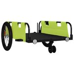 vidaXL Remorque de vélo vert et noir tissu oxford et fer