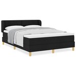 Lit Box Spring avec Matelas - Noir  140x200 cm  Tissu