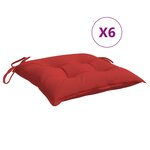 vidaXL Coussins de chaise lot de 6 rouge 50x50x7 cm tissu oxford