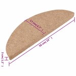 vidaXL Tapis d'escalier auto-adhésifs 20 Pièces beige 56x17x3 cm