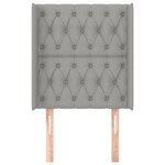 vidaXL Tête de lit avec oreilles Gris clair 83x16x118/128 cm Tissu