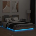 vidaXL Cadre de lit avec LED sans matelas chêne sonoma 150x200 cm