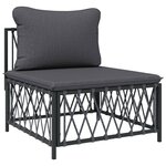 vidaXL Salon de jardin avec coussins 6 Pièces anthracite acier