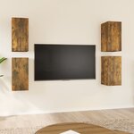 vidaXL Meubles TV 4 Pièces Chêne fumé 30 5x30x60 cm Bois d'ingénierie