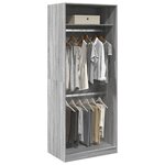 vidaXL Garde-robe sonoma gris 80x50x200 cm bois d'ingénierie