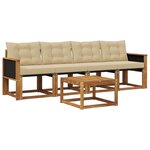 vidaXL Ensemble de canapés d'extérieur 5 pc Naturel et Beige