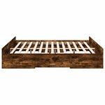 vidaXL Cadre de lit et tiroirs chêne fumé 200x200 cm bois d'ingénierie