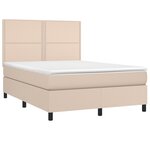 vidaXL Sommier à lattes de lit avec matelas Cappuccino 140x190 cm