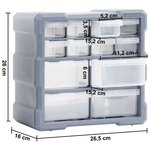 vidaXL Organisateurs multi-tiroirs avec 12 tiroirs 2 Pièces 26 5x16x26 cm