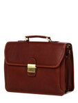 Porte documents homme Premium en cuir - KATANA - 2 soufflets - 38.5 cm - 31007-Marron