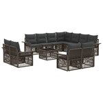 vidaXL Ensemble de canapé de jardin 12 Pièces Gris et Gris foncé
