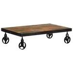 Vidaxl table basse avec roulettes 100x60x26 cm bois de récupération