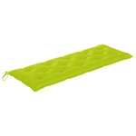 vidaXL Banc Batavia avec coussin vert brillant 150 cm Bois teck massif