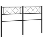 vidaXL Tête de lit métal noir 135 cm