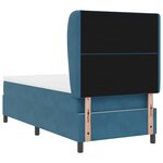 Lit à ressort avec matelas vidaXL Bleu foncé 90x200 cm Velours