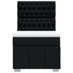 vidaXL Sommier à lattes de lit avec matelas Noir 100x200 cm Tissu