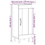 vidaXL Buffet Chêne marron 34 5x34x90 cm Bois d'ingénierie