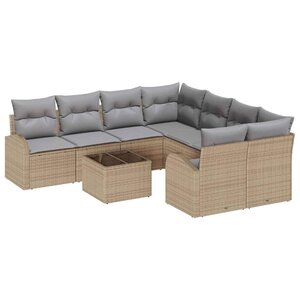 vidaXL Ensemble de canapé de jardin Beige 55 x 55 x 37 cm polyrotin