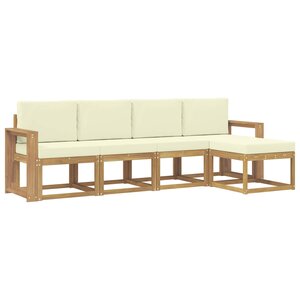 vidaXL Ensemble de canapés d'extérieur 5 pc Blanc et crème