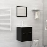 vidaXL Ensemble de meubles de salle de bain 2 Pièces Noir Aggloméré