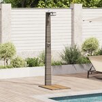 vidaXL Douche de jardin Grise 60x80x214 cm Poly Rattan