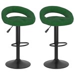vidaXL Tabourets de bar lot de 2 vert foncé velours