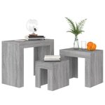 vidaXL Tables basses gigognes 3 Pièces sonoma gris bois d'ingénierie
