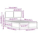vidaXL Cadre de lit avec tête de lit rembourrée Taupe 120 x 200 cm