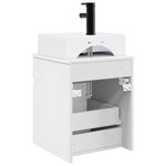 vidaXL Meuble-sèche avec évier mural Blanc brillant 39 x 41 x 62 5 cm