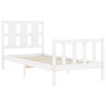 vidaXL Cadre de lit et tête de lit blanc 100x200 cm bois massif