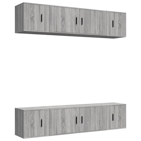 vidaXL Ensemble de meubles TV 6 Pièces Sonoma gris Bois d'ingénierie