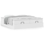 VidaXL Cadre de lit ottoman avec matelas blanc 200x200 cm similicuir