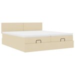 VidaXL Cadre de lit ottoman avec matelas crème 200x200cm tissu