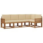 vidaXL Ensemble de canapés d'extérieur 5 Pièces Naturel et Beige